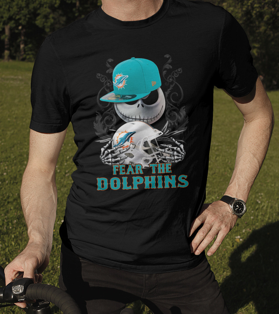 Miami Dolphins Fear The Dolphins Skeleton Helmet Snapback T-Shirt