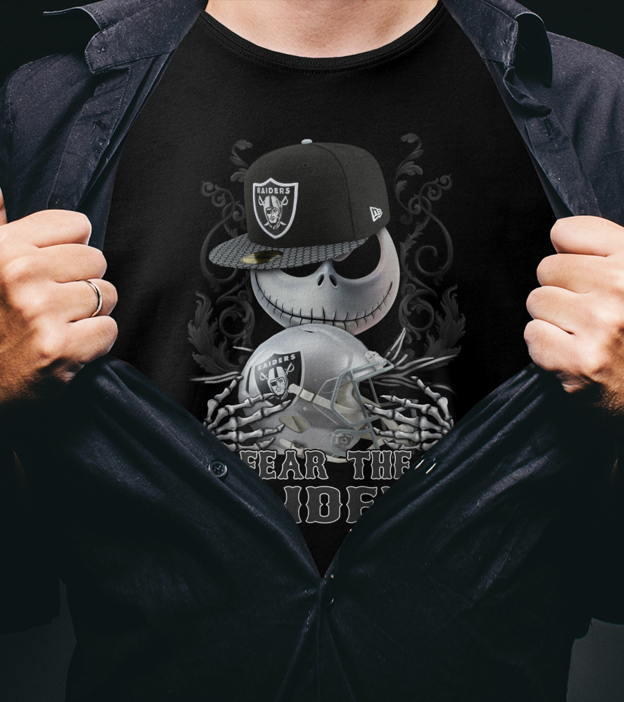 Raider Skull Fear The Raiders Las Vegas Raiders Helmet And Cap T-Shirt