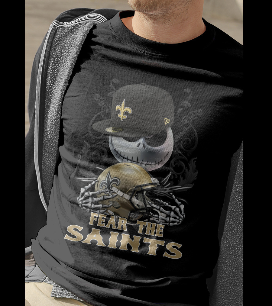 Fear The Saints New Orleans Saints Football Skeleton T-Shirt