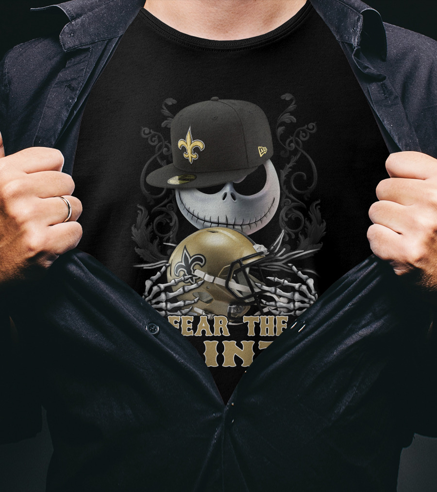 Fear The Saints New Orleans Saints Football Skeleton T-Shirt