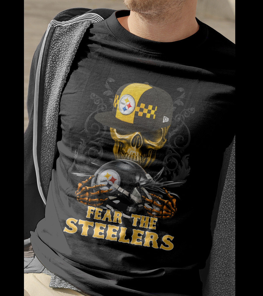 Fear The Pittsburgh Steelers Skull And Helmets T-Shirt