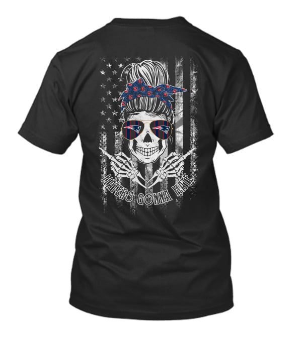 Haters Gonna Hate Skeleton With New England Patriots Theme T-Shirt