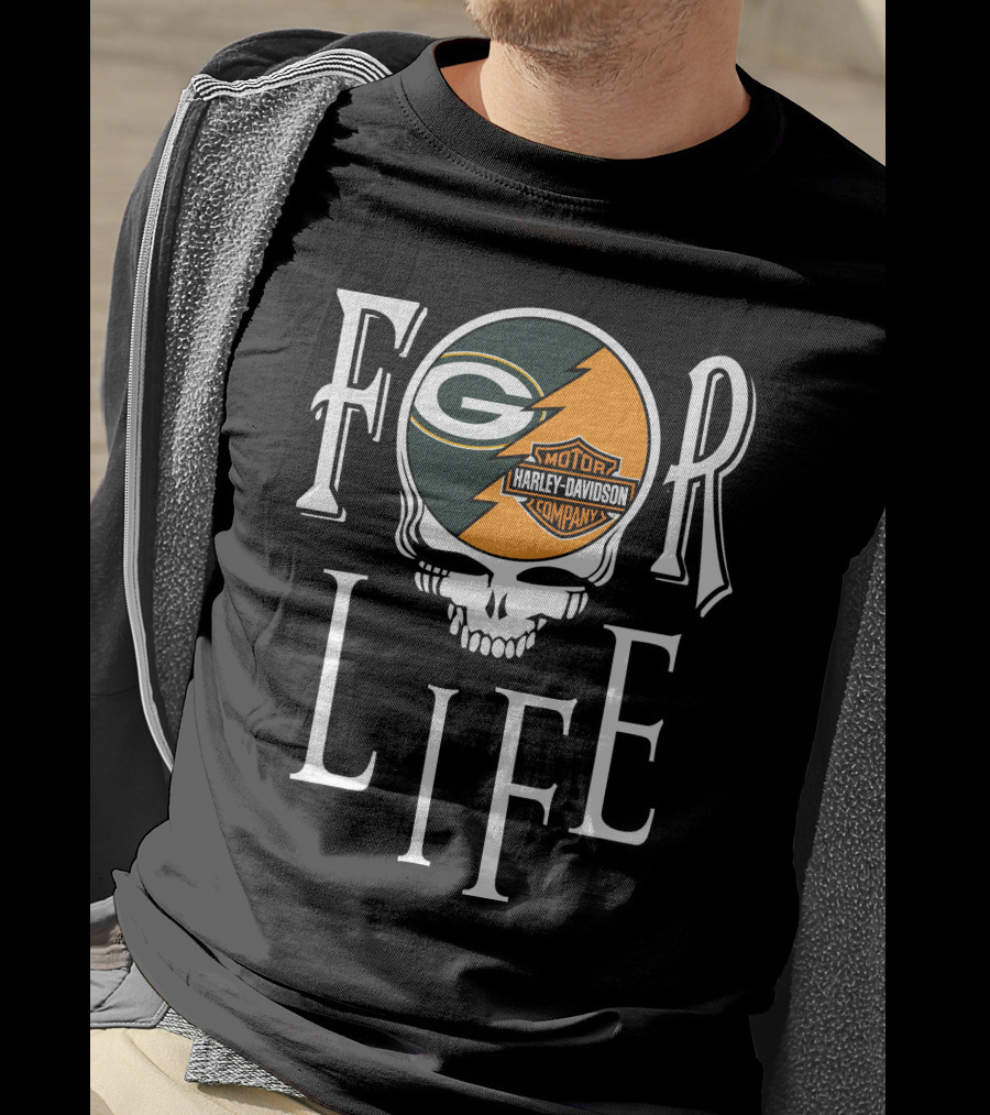 Green Bay Packers Harley Davidson Nfl For Life T-Shirt