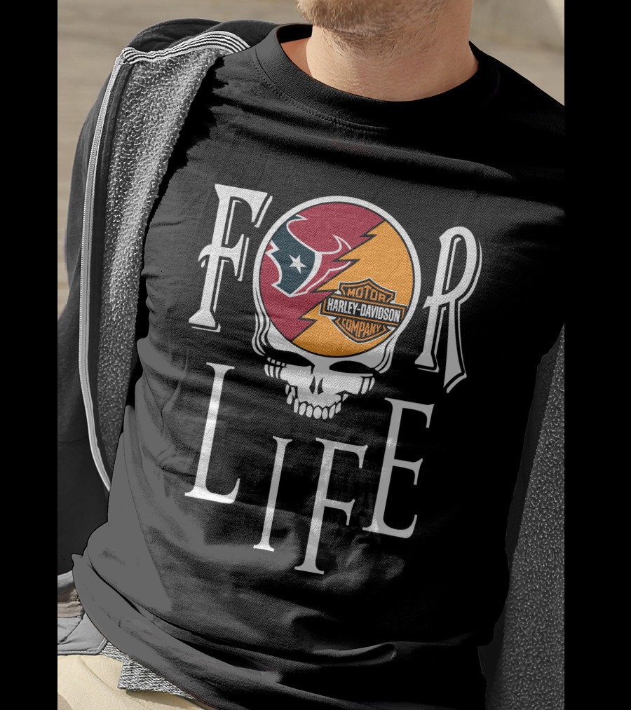 Houston Texans Harley Davidson Nfl For Life T-Shirt