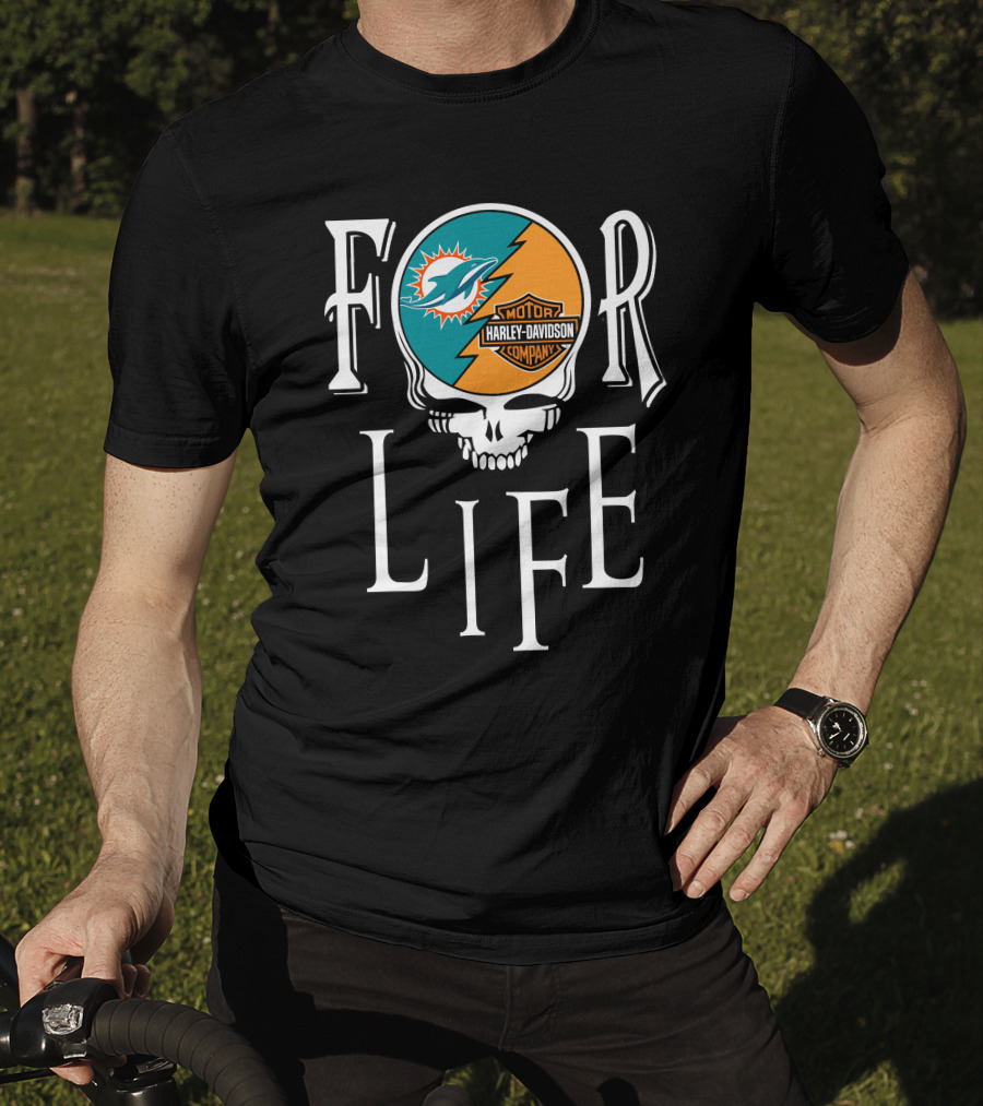 Miami Dolphins Harley Davidson Nfl For Life T-Shirt