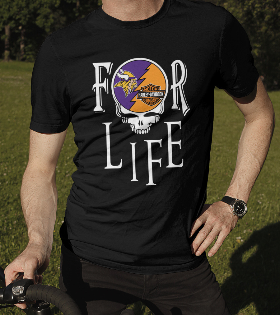 Minnesota Vikings Harley Davidson Nfl For Life T-Shirt