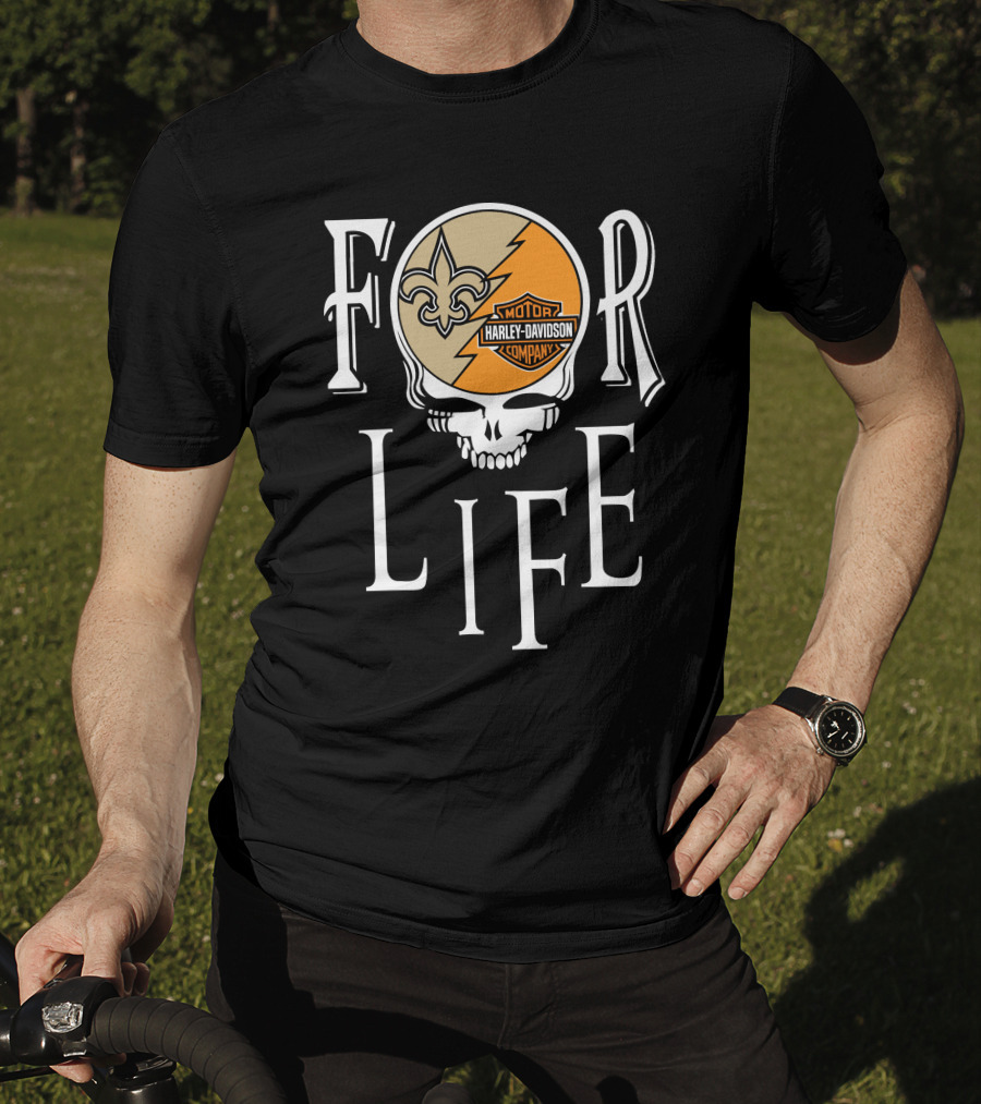New Orleans Saints Harley Davidson Nfl For Life T-Shirt