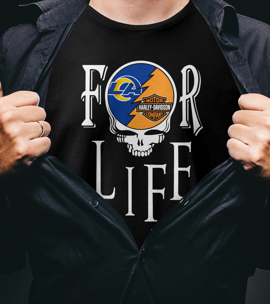 Los Angeles Rams Harley Davidson Nfl For Life T-Shirt