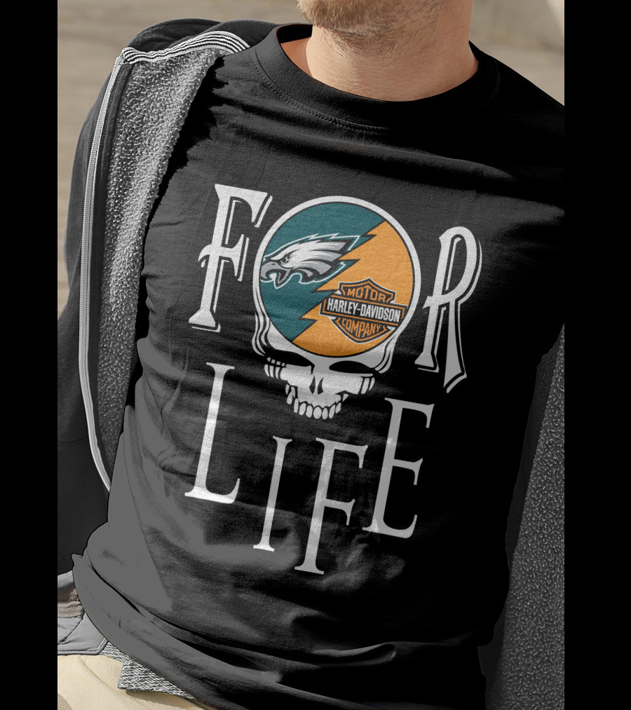 Philadelphia Eagles Harley Davidson Nfl For Life T-Shirt