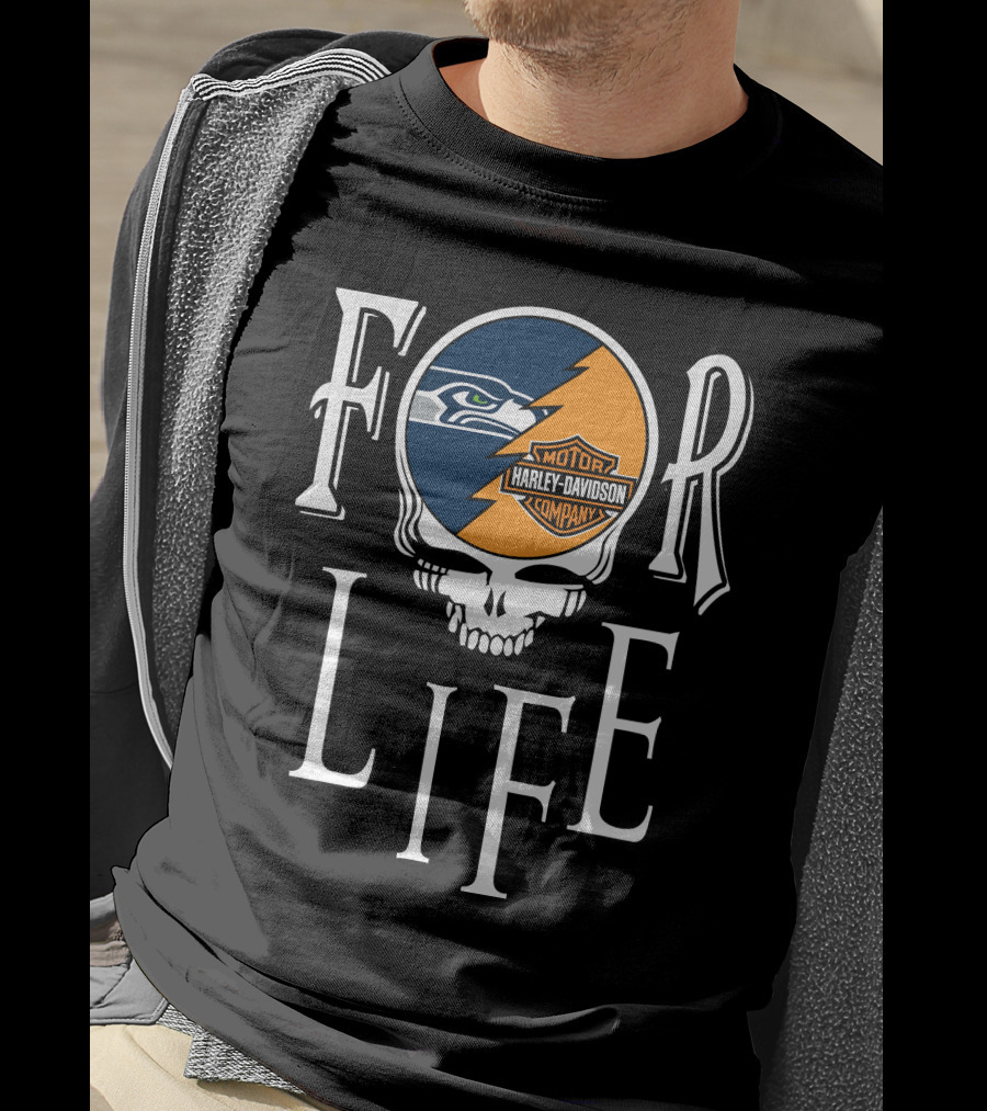 Seattle Seahawks Harley Davidson Nfl For Life T-Shirt