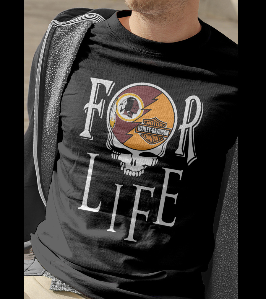 Washington Redskins Harley Davidson Nfl For Life T-Shirt