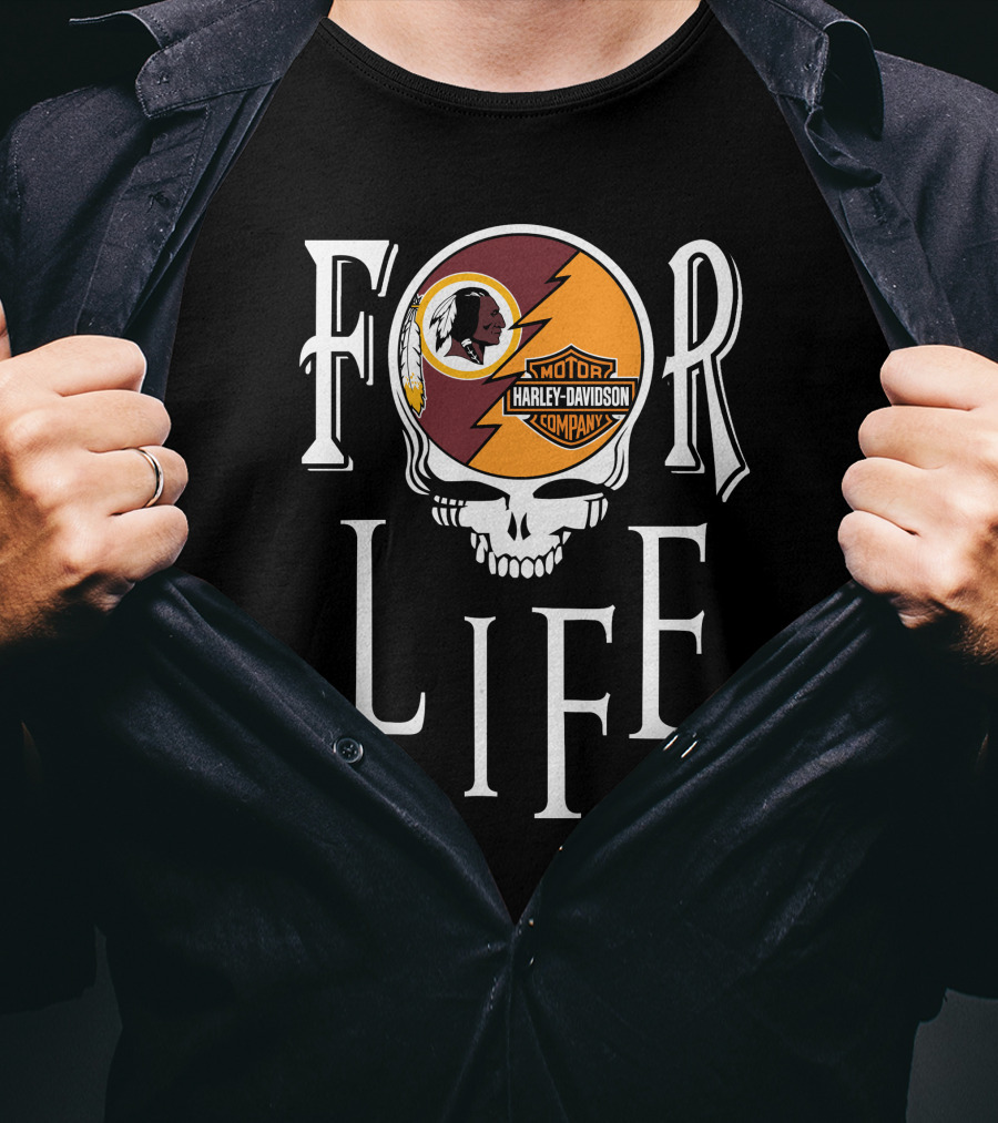 Washington Redskins Harley Davidson Nfl For Life T-Shirt