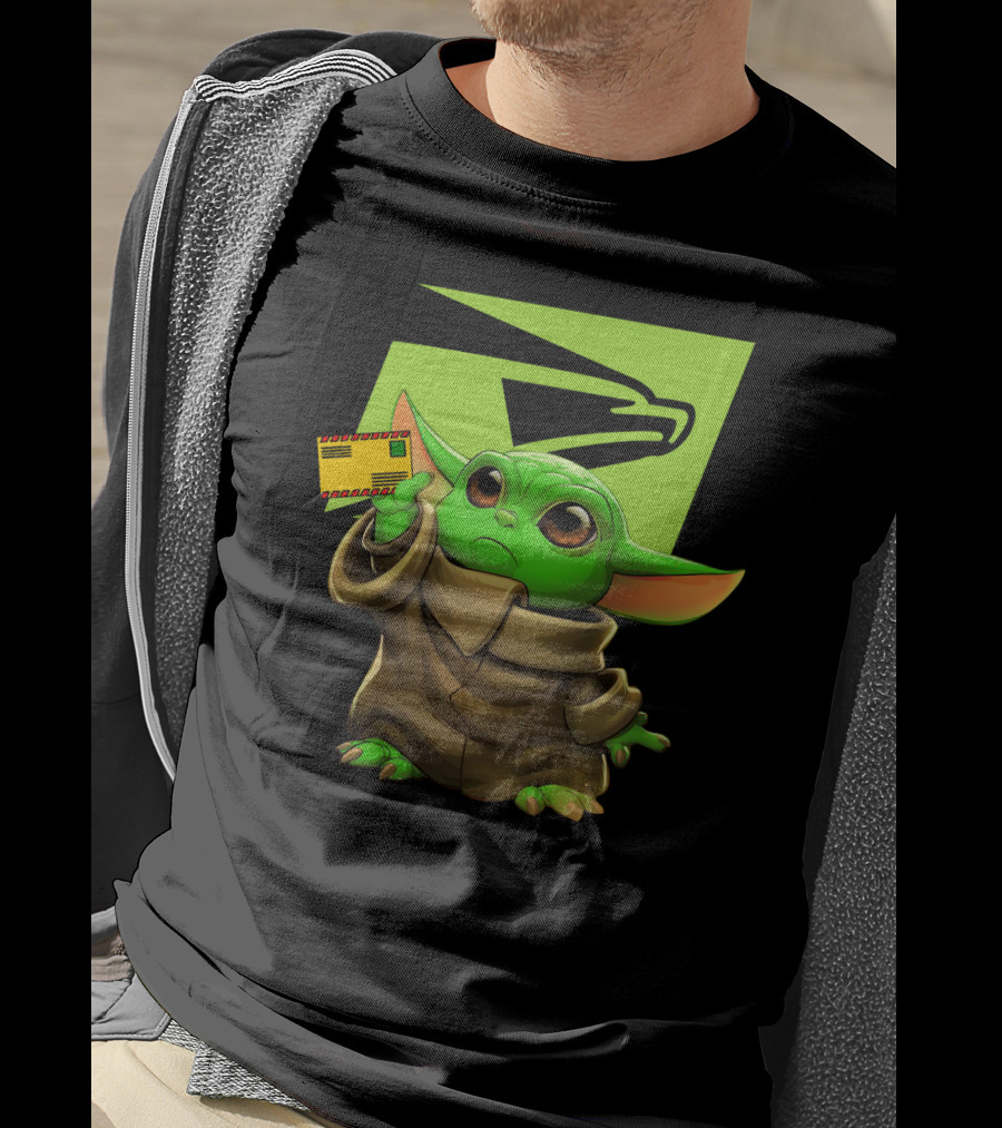 Postal Master Cute Green Character Delivering Mail T-Shirt