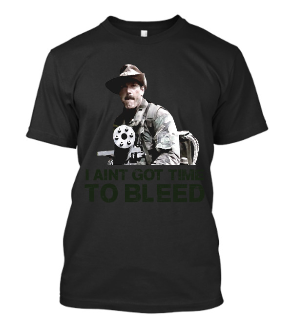 Predator I Ain't Got Time To Bleed Soldier With Gatling Gun T-Shirt
