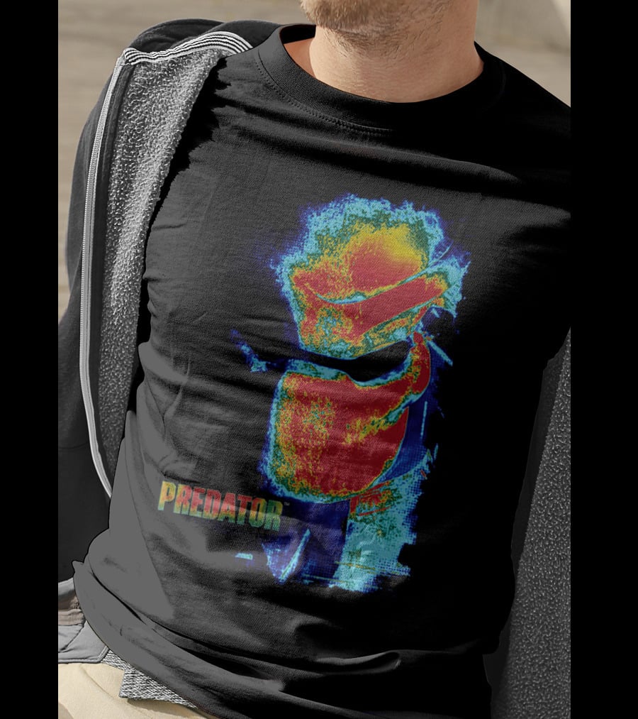 Predator Movie Thermal Vision Mask Pattern Warm-Tone Image T-Shirt