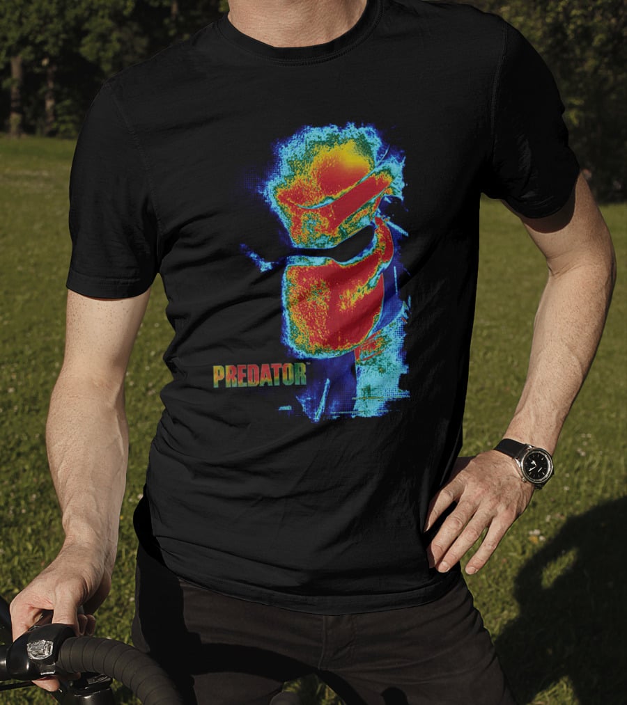Predator Movie Thermal Vision Mask Pattern Warm-Tone Image T-Shirt