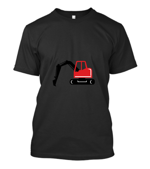 Mechanical Excavator Digger Icon Red Black Construction Equipment T-Shirt