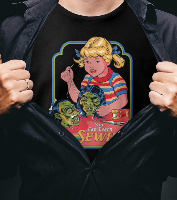 You Can Learn Sewing Zombie Doll Faces Halloween T-Shirt