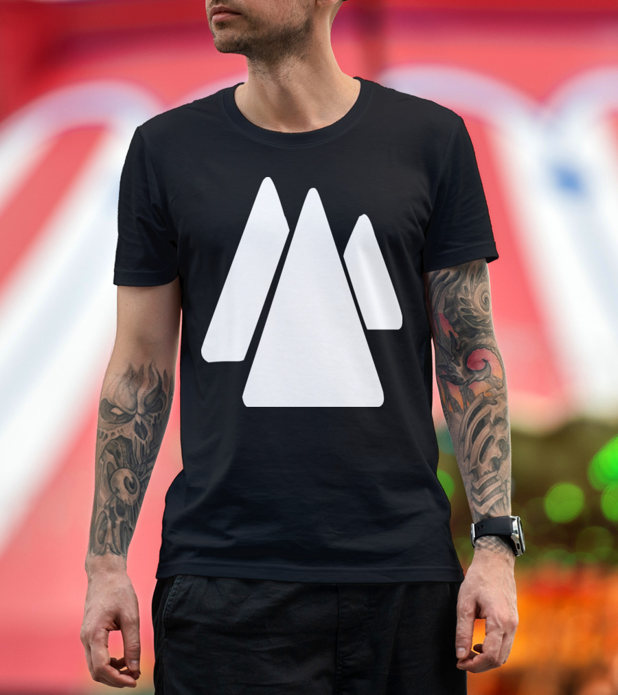 Geometric Peaks in Triangular Mountain Formation T-Shirt