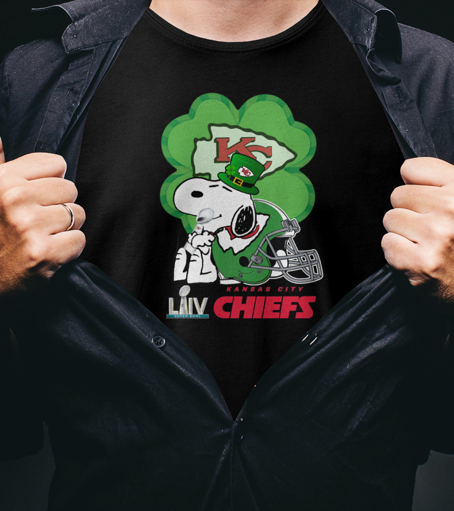 KC Chiefs St. Patrick's Day LIV Snoopy Shamrock T-Shirt