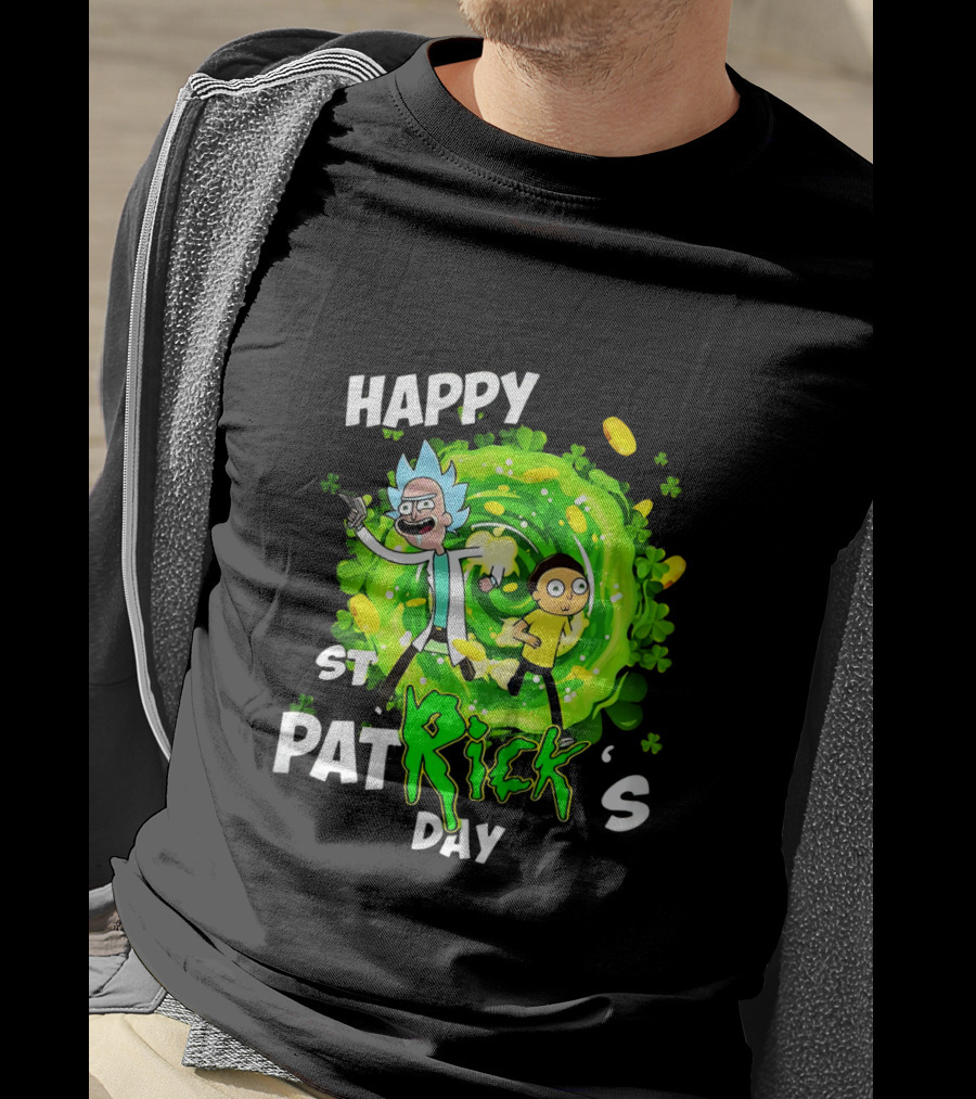 Happy St. Patrick's Day Rick And Morty Portal Adventure T-Shirt