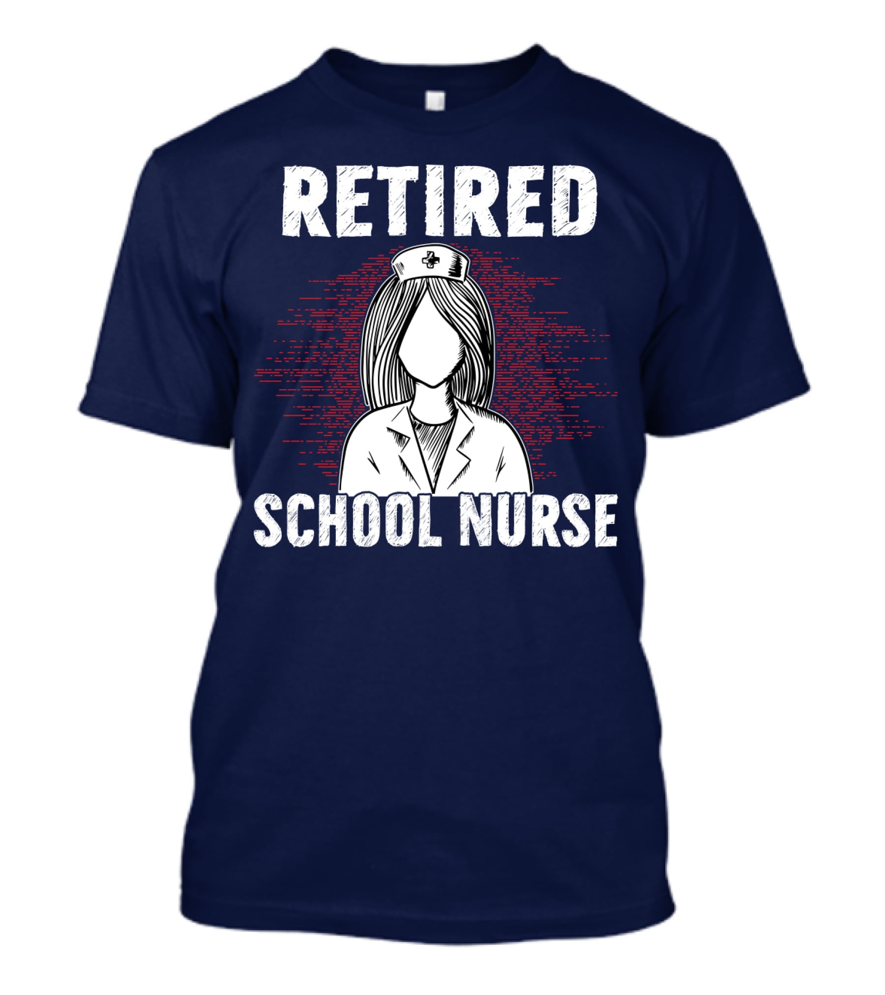 Retired School Nurse Vintage Nurse Figure With Hat T-Shirt