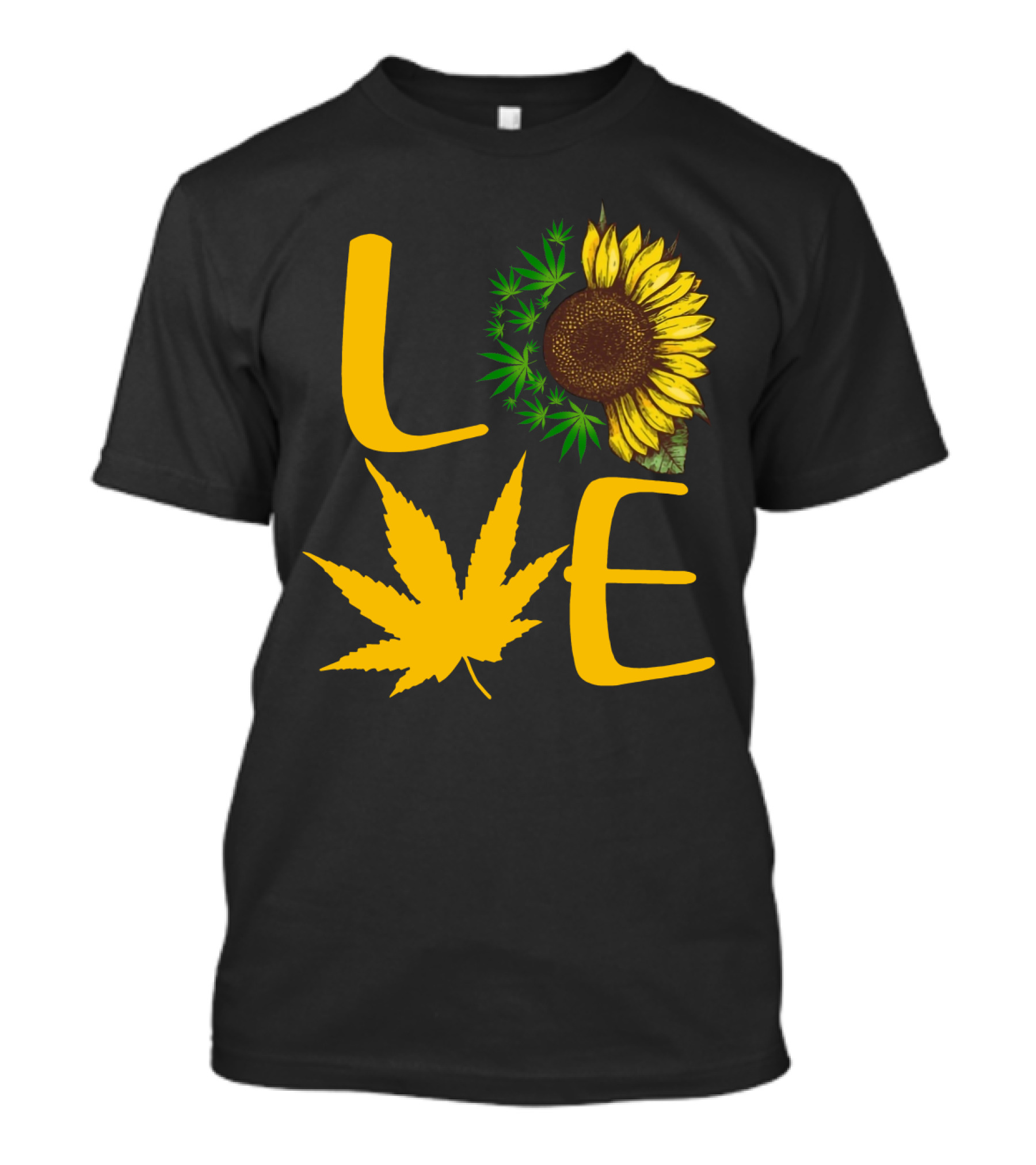 Love Sun Flower Weed Leaf T-Shirt
