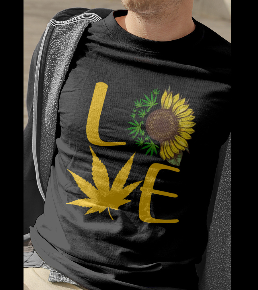 Love Sun Flower Weed Leaf T-Shirt