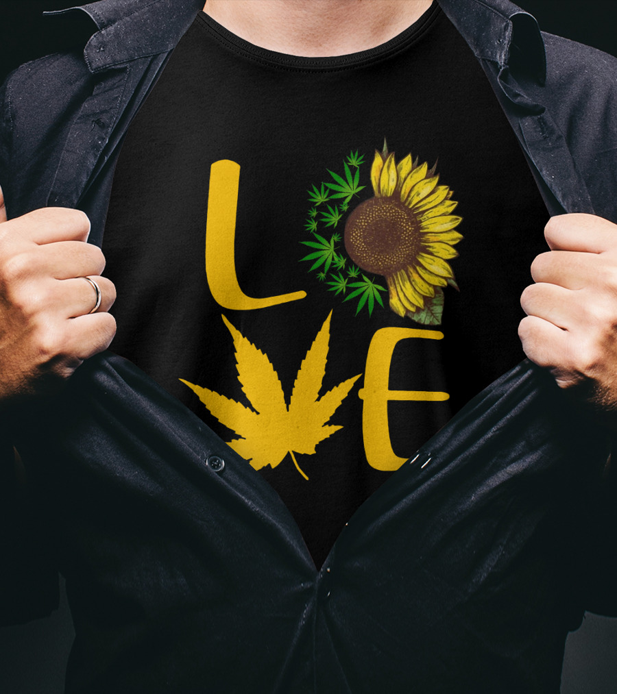 Love Sun Flower Weed Leaf T-Shirt