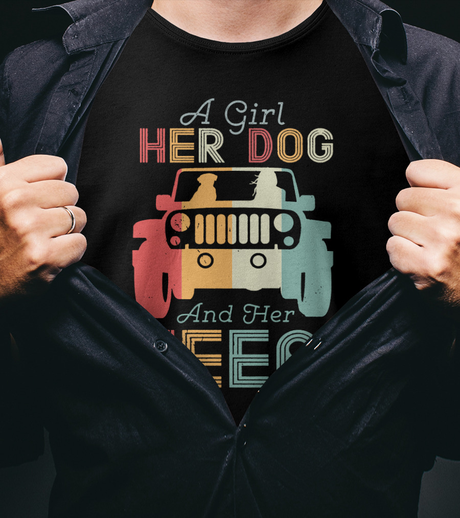 A Girl Her Dog And Her Jeep T-Shirt