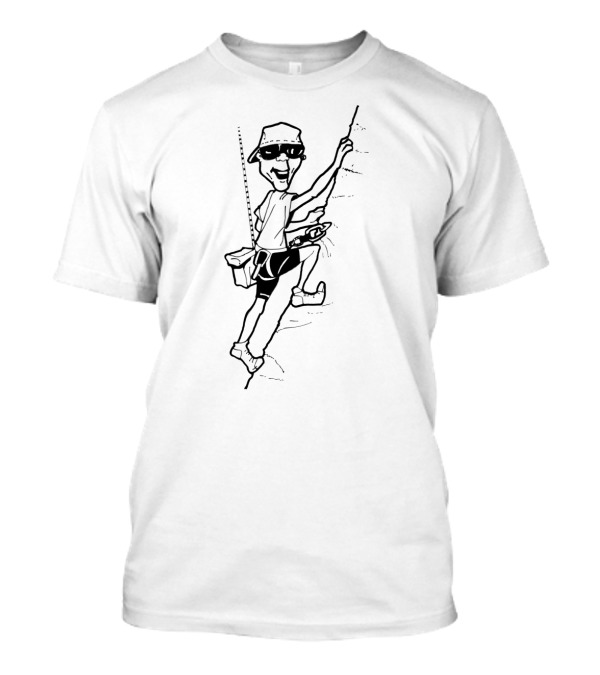 Rock Climbing Adventure Fun Cartoon Character Emphasizing Only The Climb Counts T-Shirt