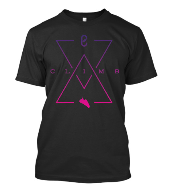CLIMB MTN Gradient Geometric Design With Pink Ice Axe T-Shirt