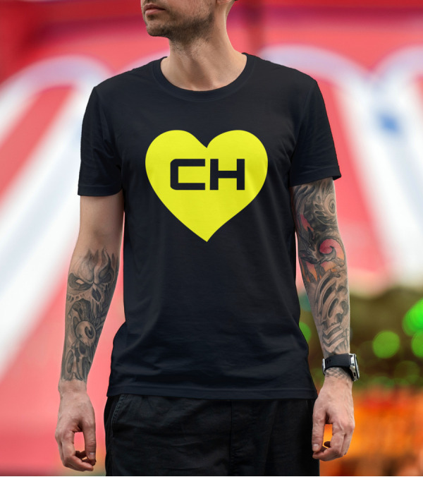 Premium T-Shirt: EL Chavo EL Chapulin Colorado CH Heart Icon Yellow Funny Spanish Hispanic T-Shirt EL Chavo EL Chapulin Colorado CH Heart Icon Yellow Funny Spanish Hispanic T-Shirt
