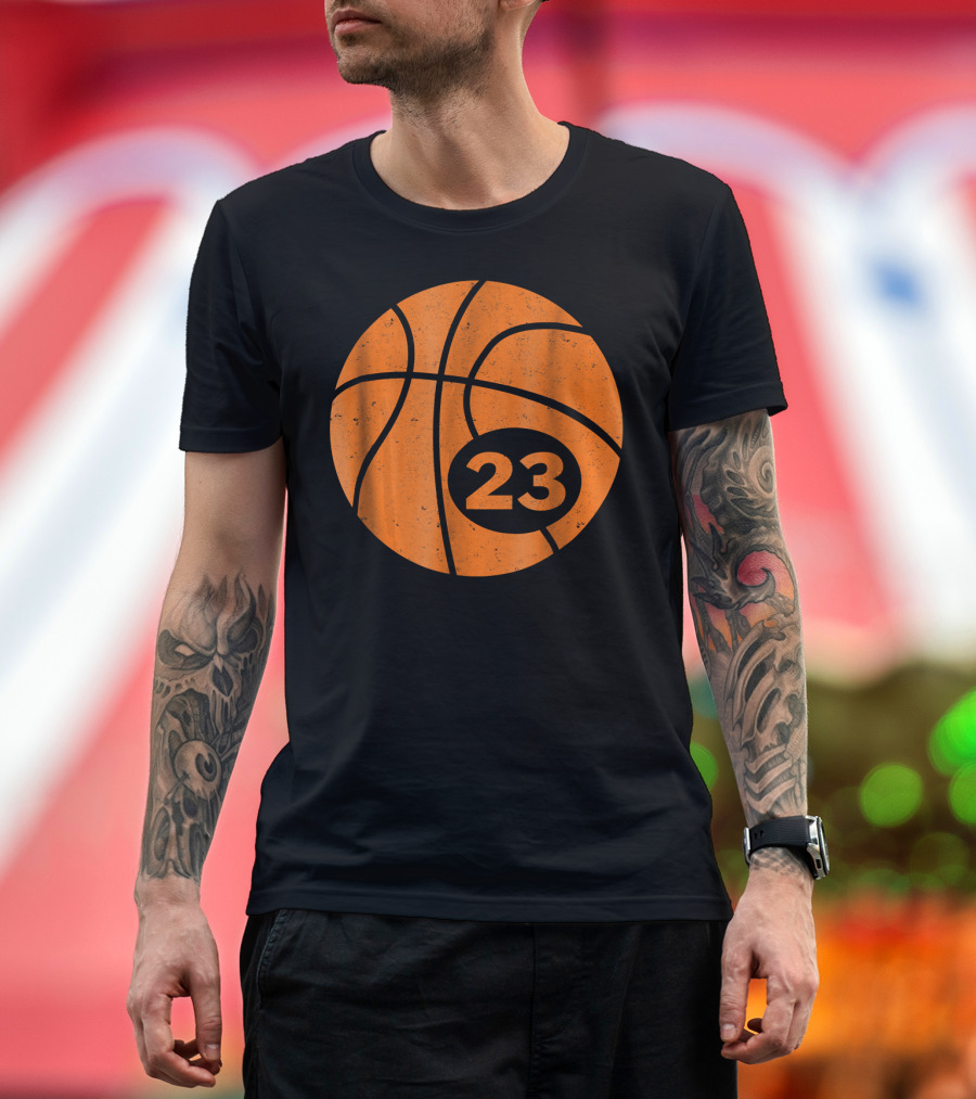 Basketball Number 23 Jersey Icon Circle T-Shirt