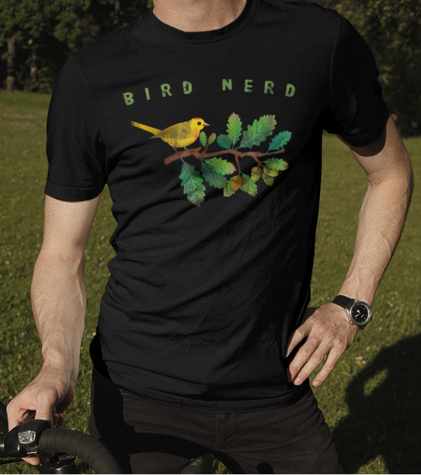 Bird Nerd Birding Bird Warbler On Oak Branch T-Shirt
