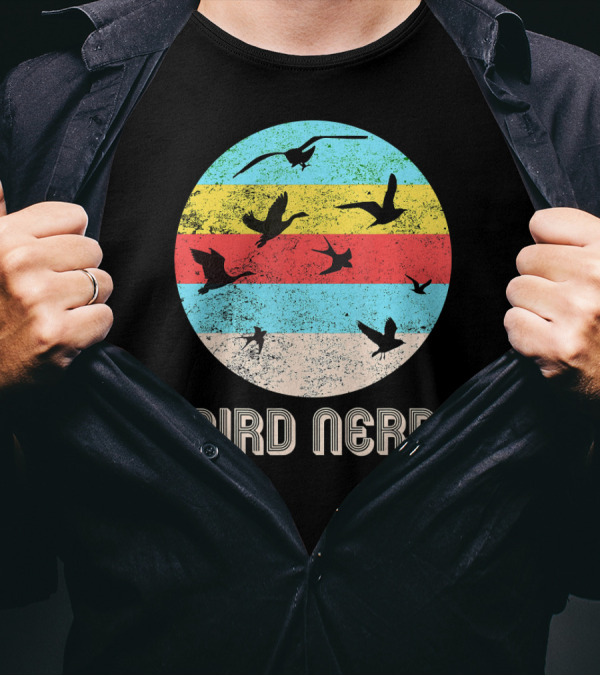 Bird Nerd Retro Birds In Flight T-Shirt