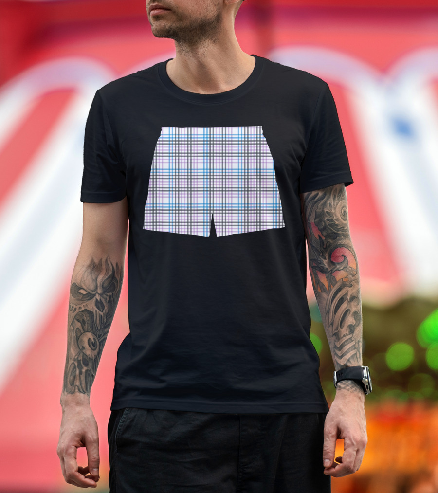 Boxers Plaid Pattern Multicolor Shorts T-Shirt