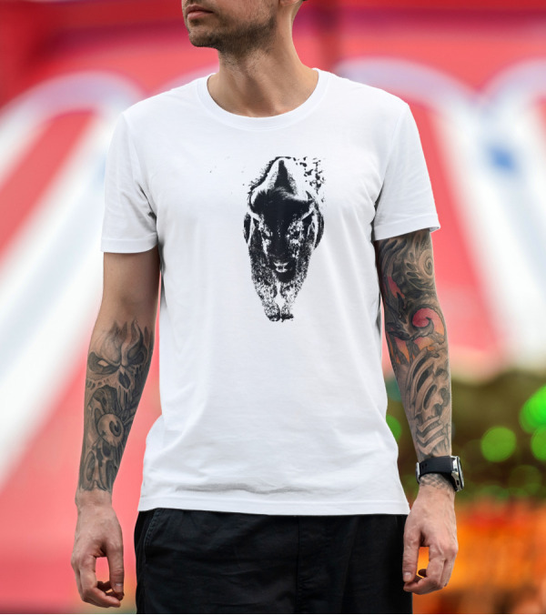 Premium T-Shirt: Buffalo American Bison West Snow T-Shirt Buffalo American Bison West Snow T-Shirt