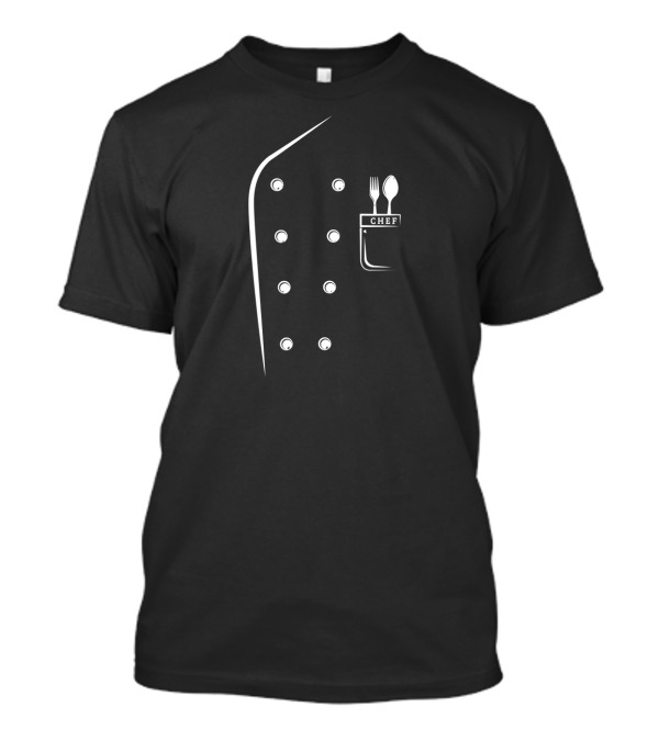 Chef Jacket Faux Uniform With Fork And Spoon Pocket T-Shirt