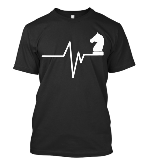 Chess Heartbeat Funny Chess Player Knight Pulse T-Shirt
