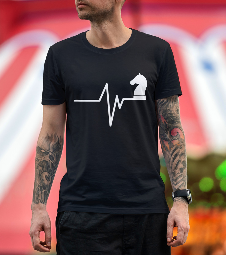 Chess Heartbeat Funny Chess Player Knight Pulse T-Shirt