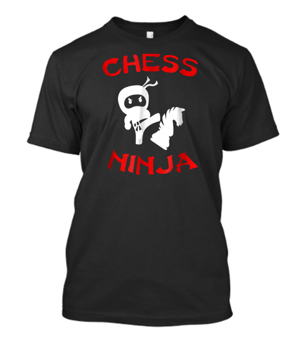 Chess Ninja Funny Nerdy Chess Lover With Knight Piece And Cartoon Ninja T-Shirt