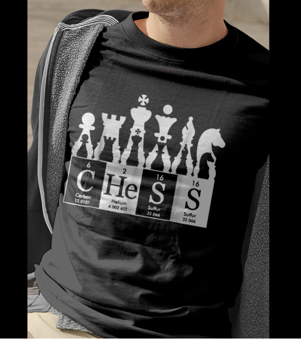 Chess Helium Carbon Sulfur Periodic Table Elements T-Shirt