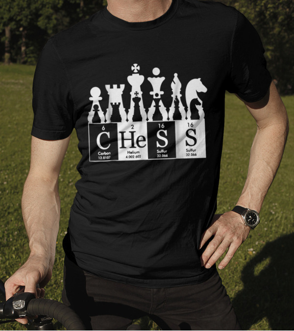 Chess Helium Carbon Sulfur Periodic Table Elements T-Shirt