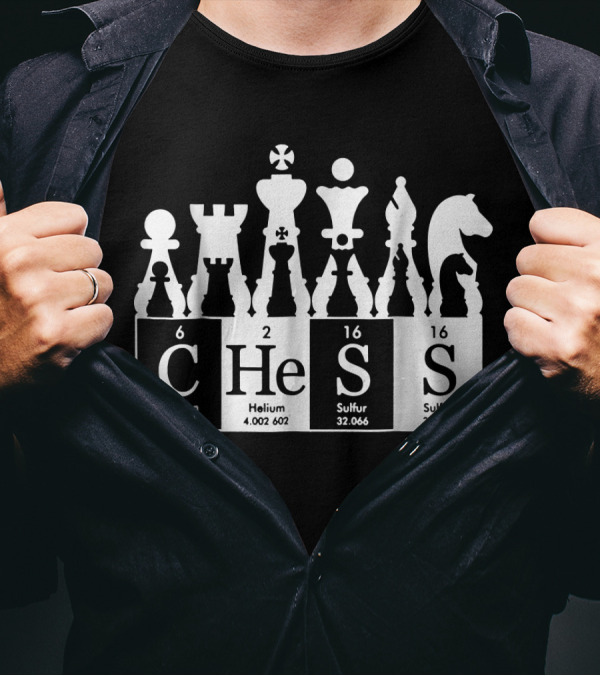 Chess Helium Carbon Sulfur Periodic Table Elements T-Shirt