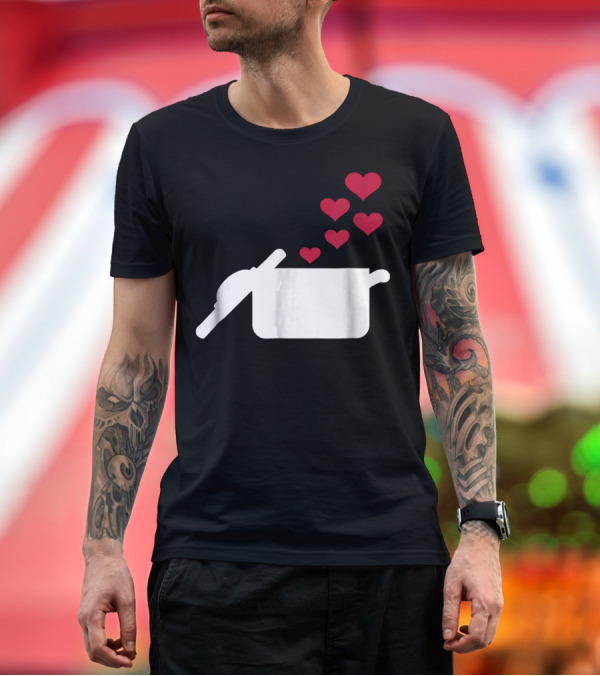 Premium T-Shirt: Heart Shapes Rising from Cooking Pot T-Shirt Heart Shapes Rising from Cooking Pot T-Shirt