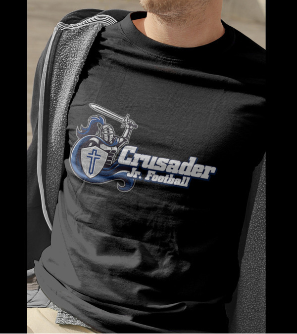 Crusader Jr Football Knight Shield And Sword T-Shirt