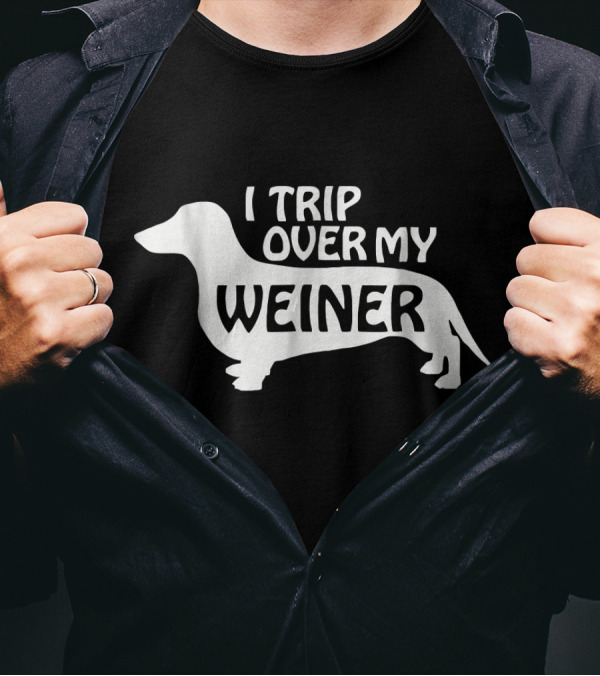 I Trip Over My Weiner Dachshund Silhouette Lover T-Shirt