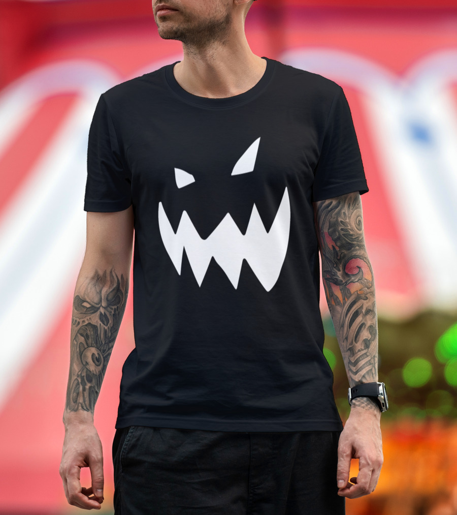 Pumpkin Grumpy Face Halloween Jack-O'-Lantern T-Shirt