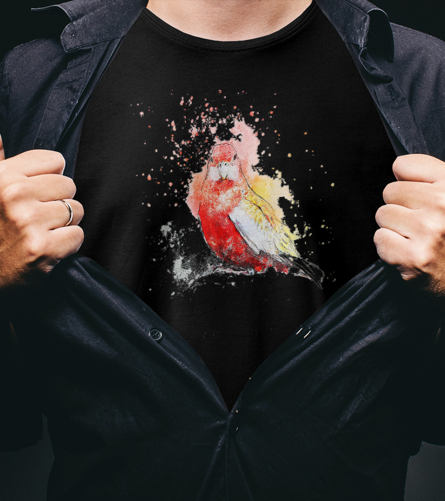 Vibrant Watercolor Parakeet Burst T-Shirt